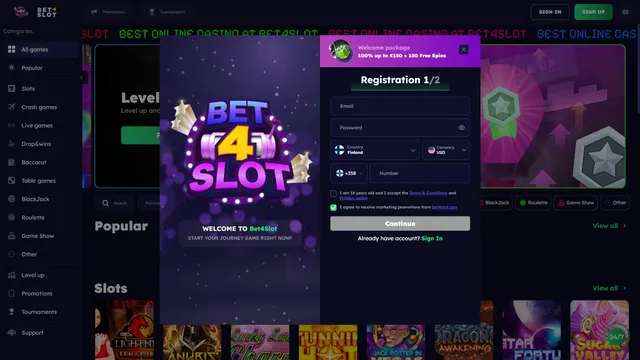 bet4slot casino registration