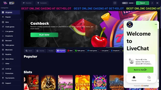 bet4slot casino support