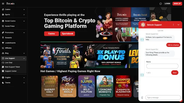 betcoin casino support