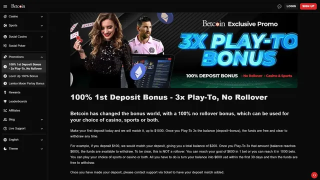 betcoin casino welcome bonus