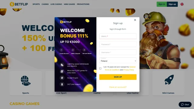 betflip casino registration