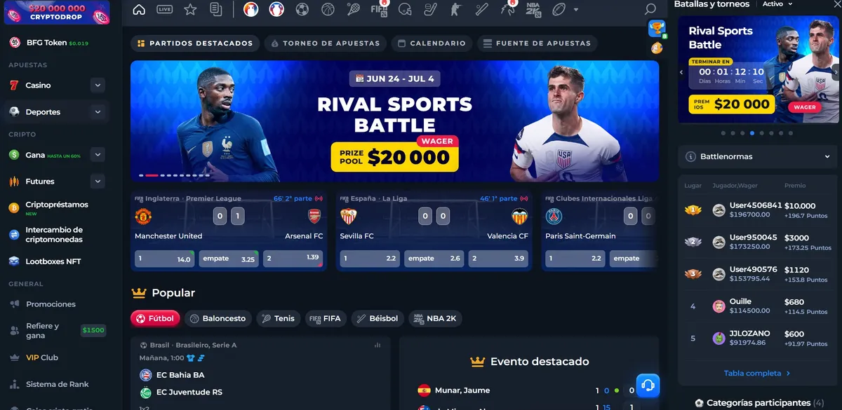 betfury casino deportes es