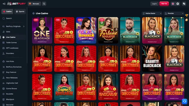 betfury casino live games