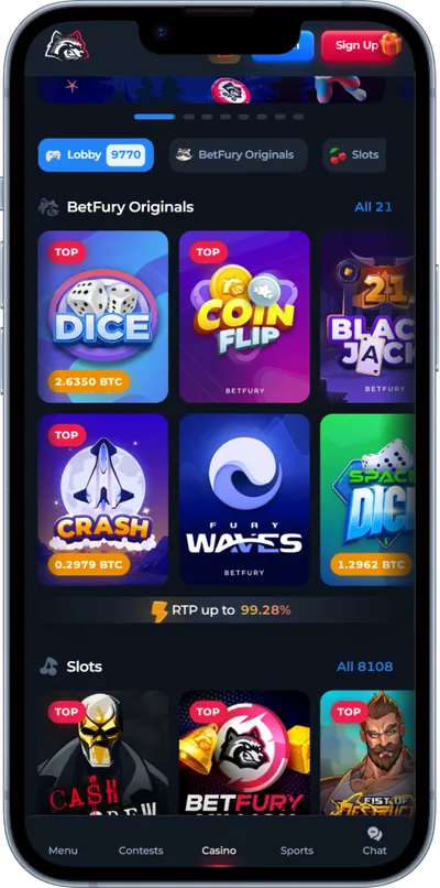 betfury casino phone games