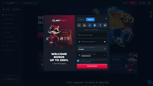 betfury casino registration