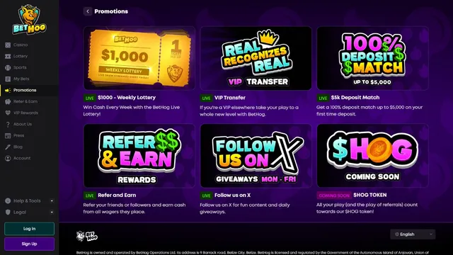bethog casino promotions