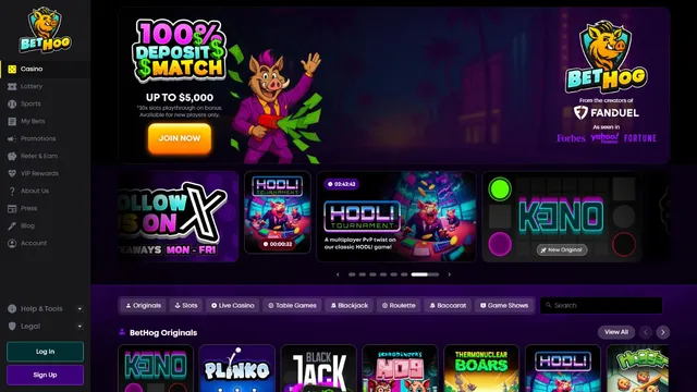 bethog casino website screen