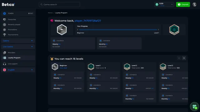 betico casino loyalty program