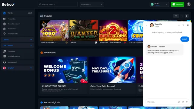 betico casino support