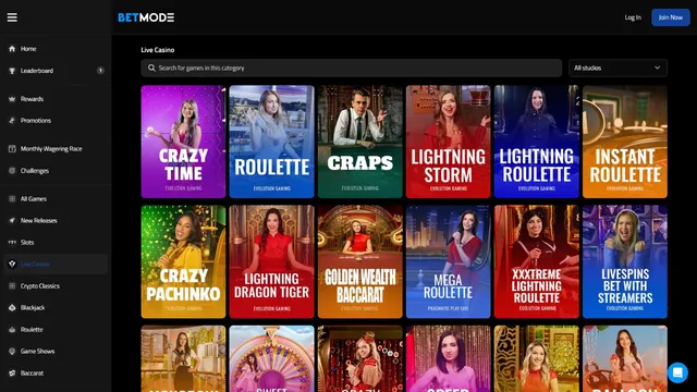 betmode casino live games