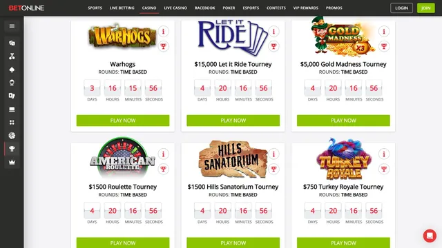 betonline casino tournaments