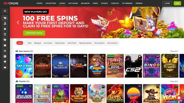 betonline casino website screen