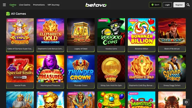 betovo casino games