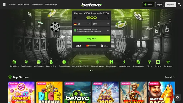betovo casino website screen