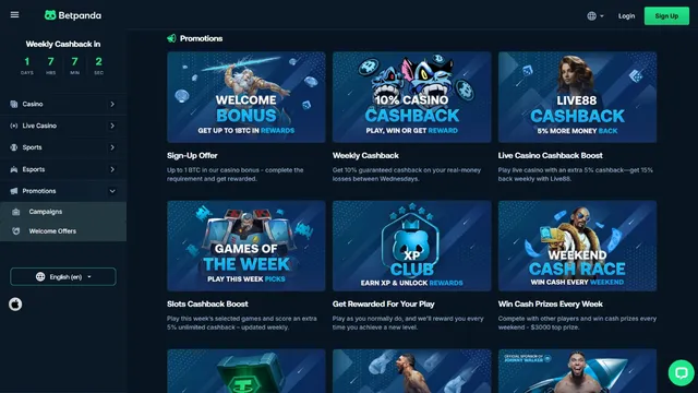 betpanda.io casino promotions