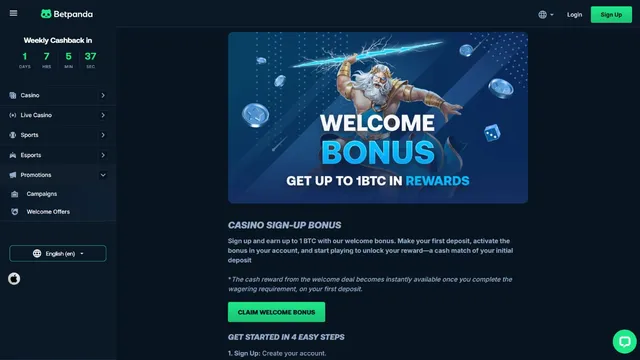 betpanda.io casino welcome bonus