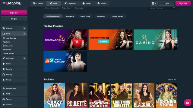 betplay casino live games