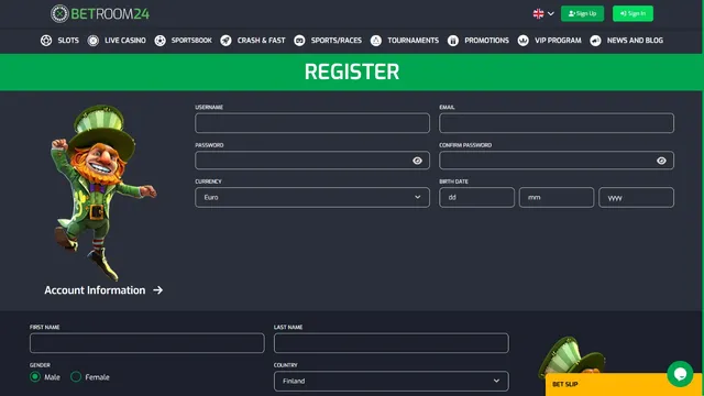 betroom24 casino registration