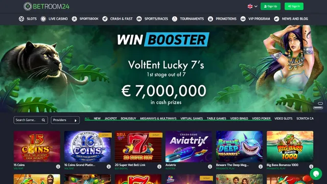 betroom24 casino website screen