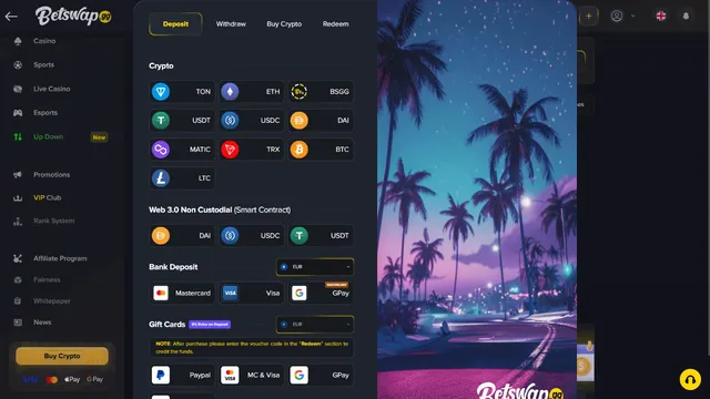 betswap casino deposit