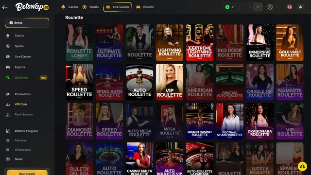 betswap casino live games