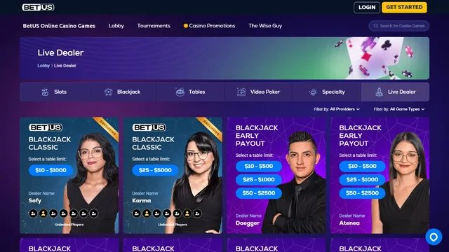 betus casino live games