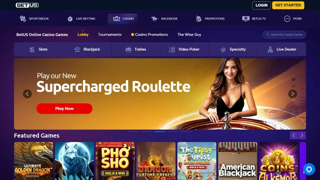 betus casino website screen