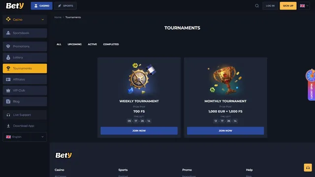 bety casino tournaments