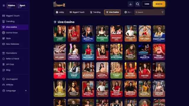 biggerz casino live games