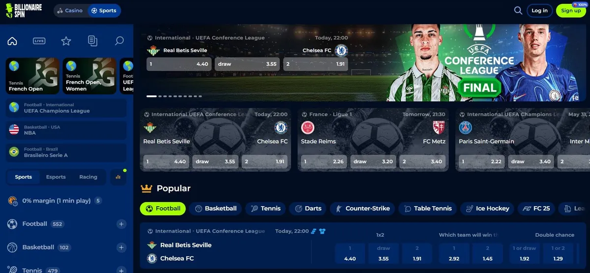 billionairespin casino sports betting