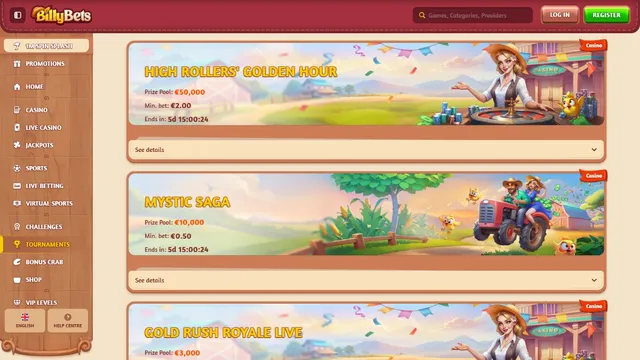 billybets casino tournaments
