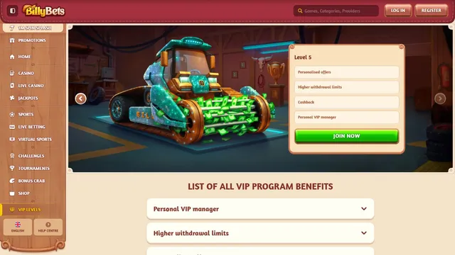 billybets casino vip club