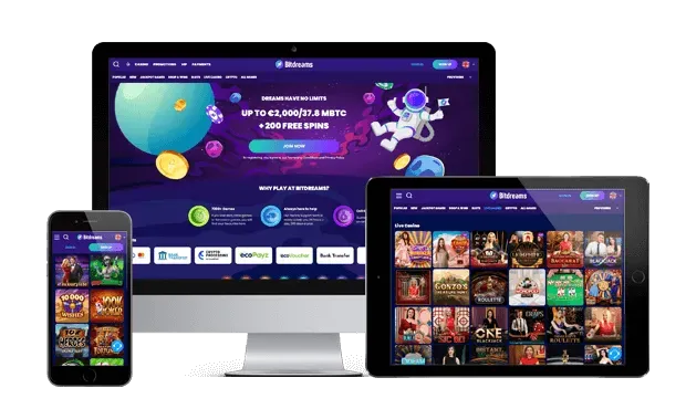 bitdreams casino website screens