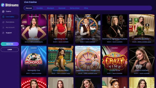 bitdreams casino live games