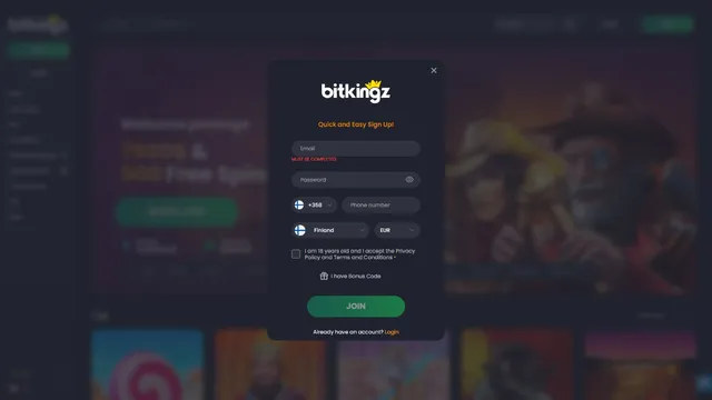 bitkingz casino registration
