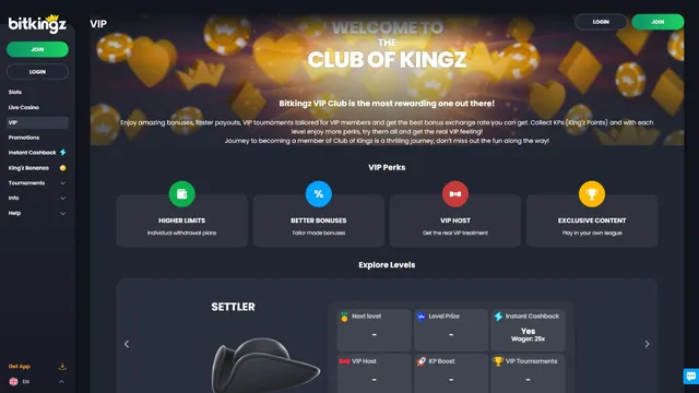 bitkingz casino vip club