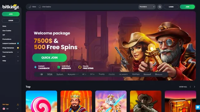 bitkingz casino website screen