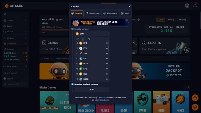 bitsler casino deposit