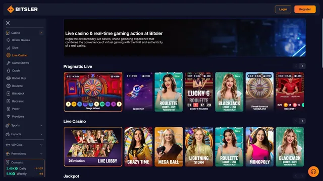 bitsler casino live games