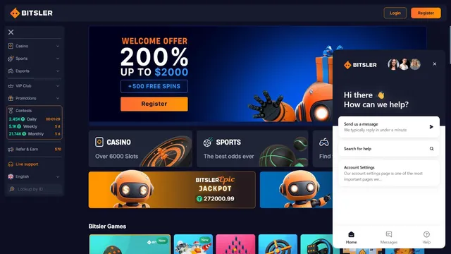 bitsler casino support