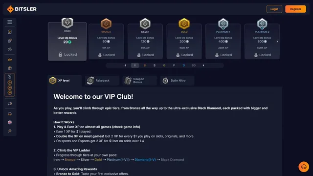 bitsler casino vip club
