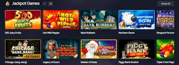 bitspin casino jackpot games