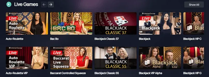 bitspin casino live dealers