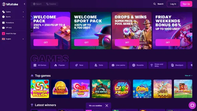 bitstake casino website screen