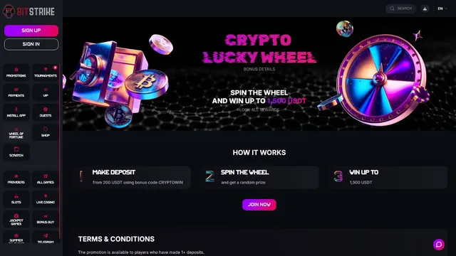 bitstrike casino fortune wheel