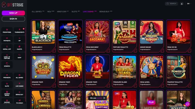 bitstrike casino live games