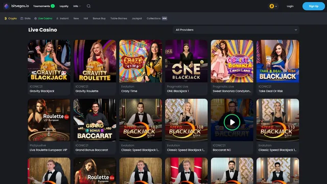 bitvegas.io casino live games