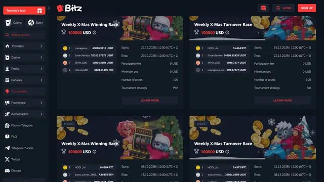 bitz casino tournaments