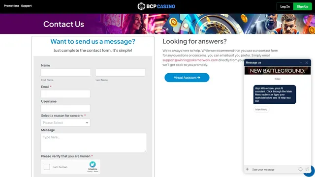 black chip poker casino support