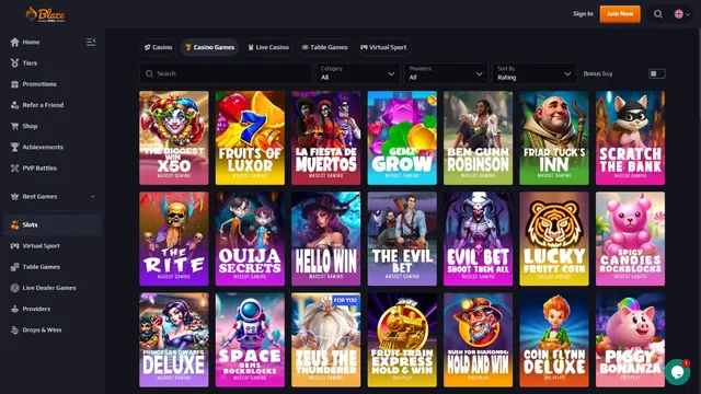 blazespins casino games